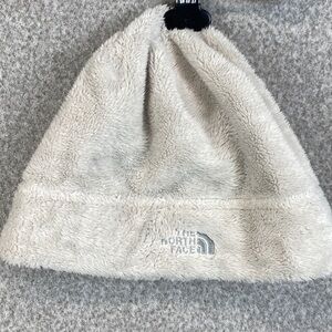 The North Face fuzzy ivory beanie hat unisex OS streetwear hipster Y2K grunge